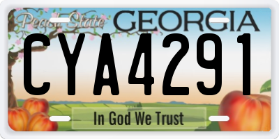 GA license plate CYA4291