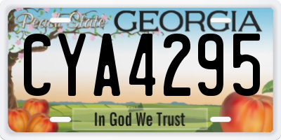 GA license plate CYA4295