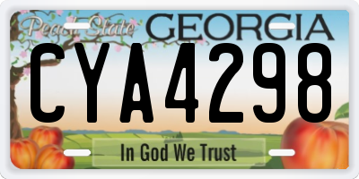 GA license plate CYA4298