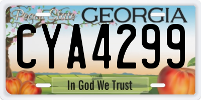 GA license plate CYA4299