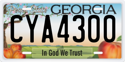 GA license plate CYA4300