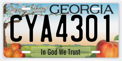 GA license plate CYA4301
