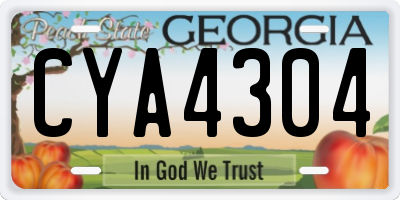 GA license plate CYA4304