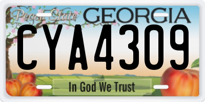 GA license plate CYA4309