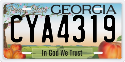 GA license plate CYA4319
