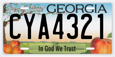 GA license plate CYA4321