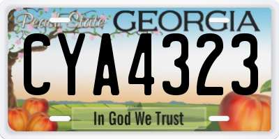 GA license plate CYA4323