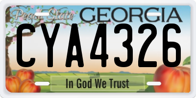 GA license plate CYA4326