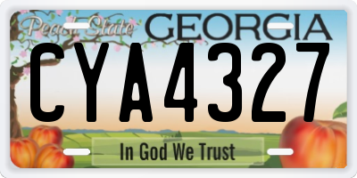 GA license plate CYA4327