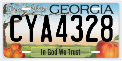 GA license plate CYA4328