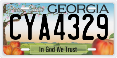 GA license plate CYA4329