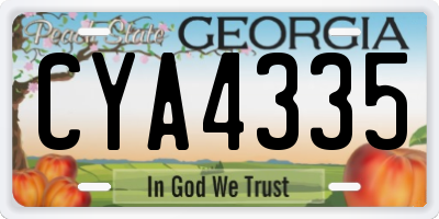 GA license plate CYA4335