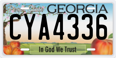 GA license plate CYA4336