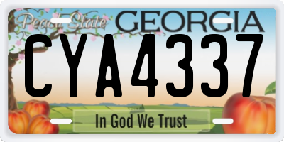 GA license plate CYA4337