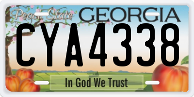 GA license plate CYA4338