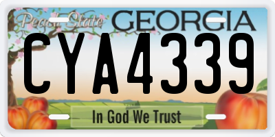 GA license plate CYA4339