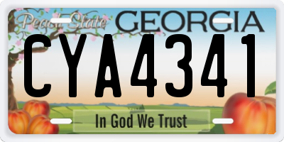 GA license plate CYA4341