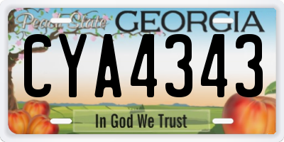 GA license plate CYA4343