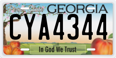GA license plate CYA4344
