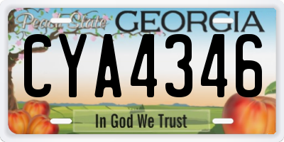GA license plate CYA4346