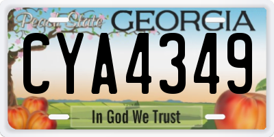 GA license plate CYA4349