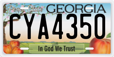 GA license plate CYA4350