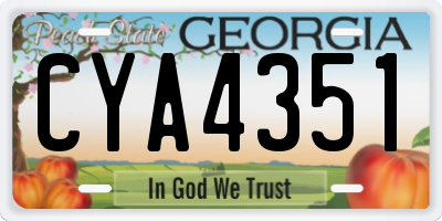 GA license plate CYA4351