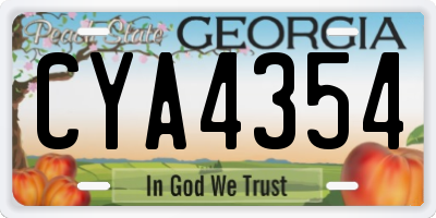 GA license plate CYA4354