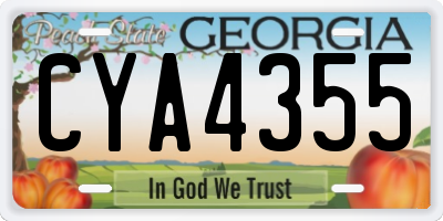 GA license plate CYA4355