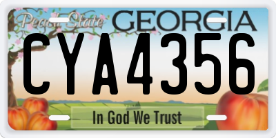 GA license plate CYA4356