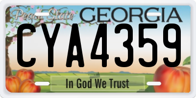 GA license plate CYA4359
