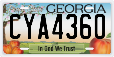 GA license plate CYA4360
