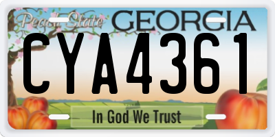 GA license plate CYA4361