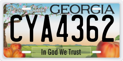 GA license plate CYA4362