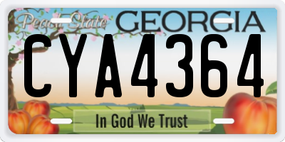 GA license plate CYA4364