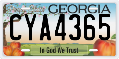 GA license plate CYA4365