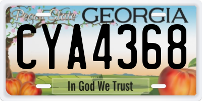 GA license plate CYA4368