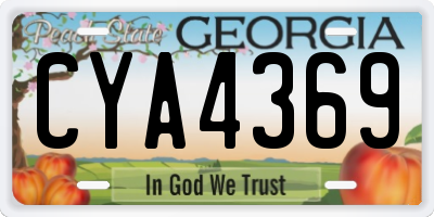 GA license plate CYA4369