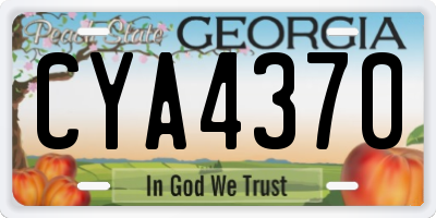 GA license plate CYA4370