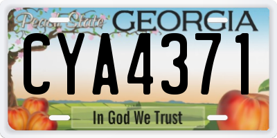 GA license plate CYA4371