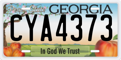 GA license plate CYA4373
