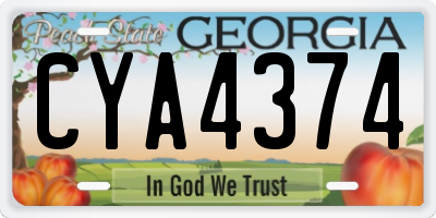 GA license plate CYA4374