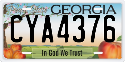 GA license plate CYA4376