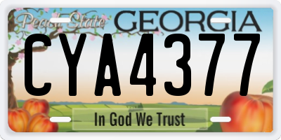 GA license plate CYA4377