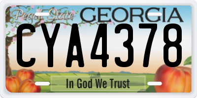 GA license plate CYA4378