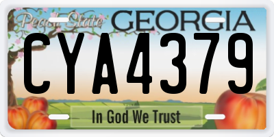 GA license plate CYA4379