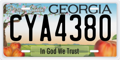 GA license plate CYA4380