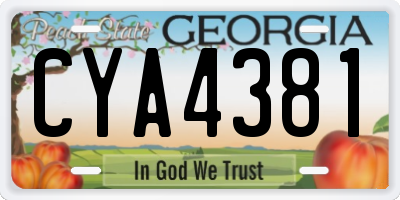 GA license plate CYA4381