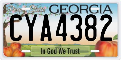 GA license plate CYA4382