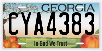 GA license plate CYA4383